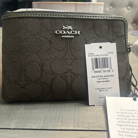 Corner zip Wristlet In signature Jacquard - Picture 10 of 10